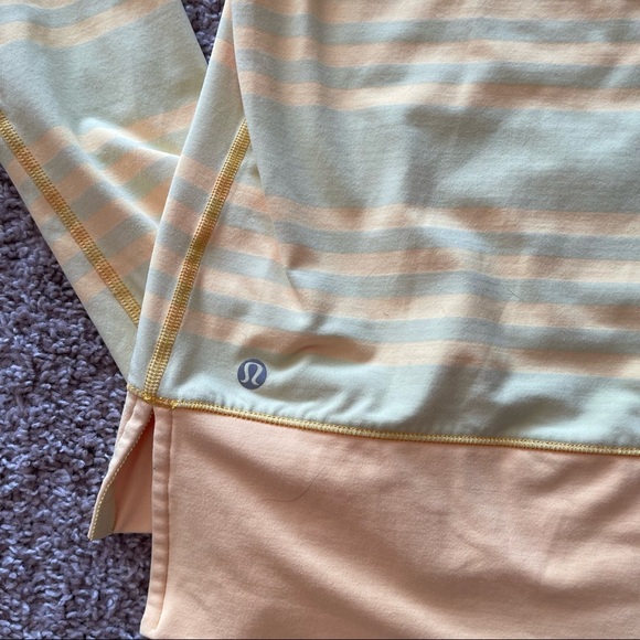 Lululemon | Run Warm Up Crew Top | Mellow Yellow Stripe | Size 4 - Picture 8 of 13
